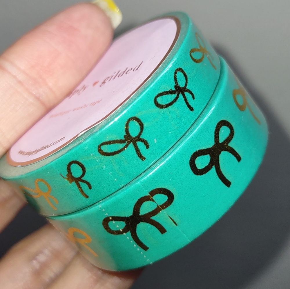 Simply Gilded Washi Tape - Teal Green w/ Gold Foil
